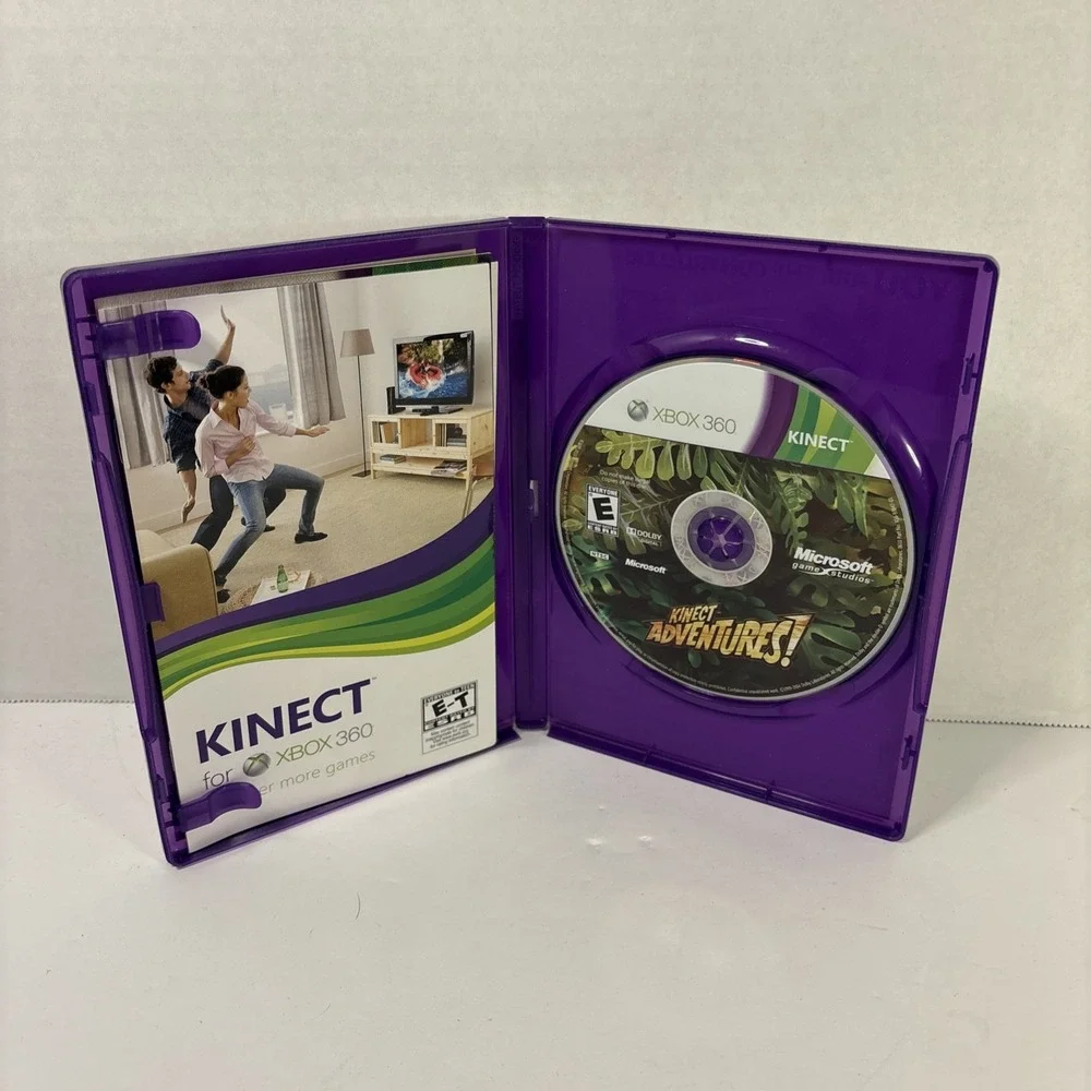 Kinect Adventures Microsoft Xbox 360 Game NTSC Everyone E Rated Purple Case